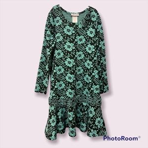 Bonnie Jean Winter Blue Flower Dress